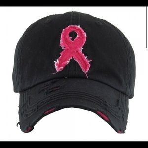 Distressed Breast Cancer Awareness Baseball Cap
